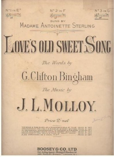 The Joyce Project Ulysses Love S Old Sweet Song